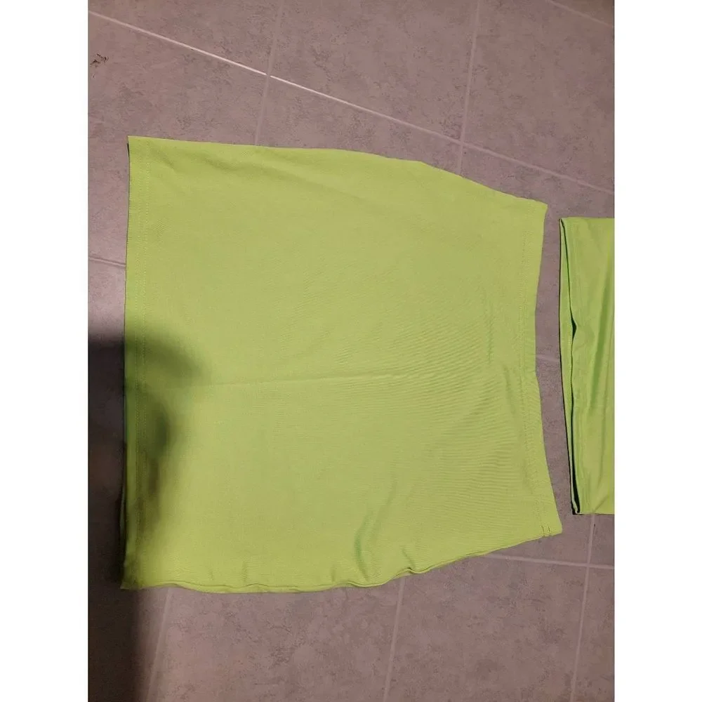 Snapped Styles 2 pc Skirt Crop Top Set Large Green